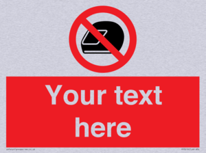 Custom No Motorcycle Helmets Sign